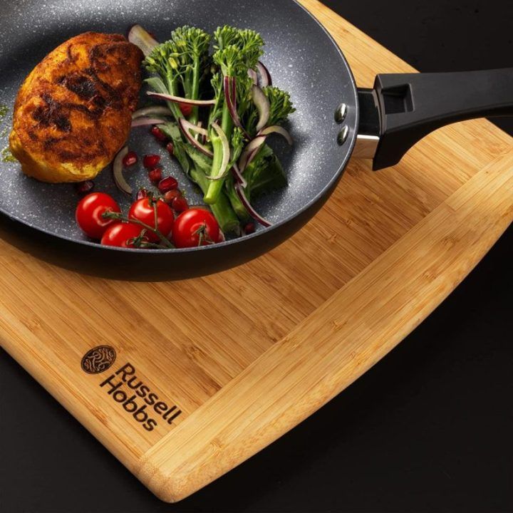 Puodo ir keptuvių rinkinys su nepridegančia marmuro efekto danga Russell Hobbs RH01840EU7, 24 cm, 4 vnt., juodas