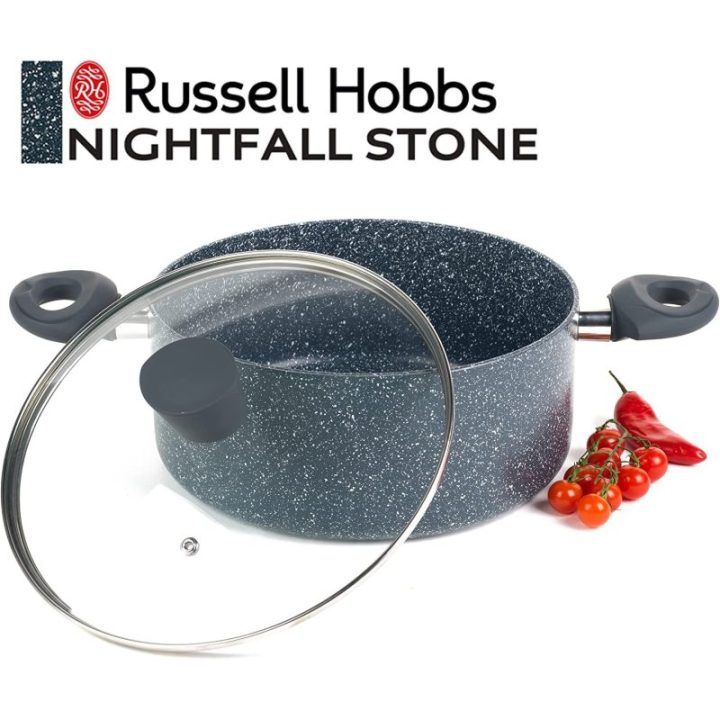 Puodas su nepridegančia danga Russell Hobbs Nightfall Stone, 24 cm, tamsiai mėlynas