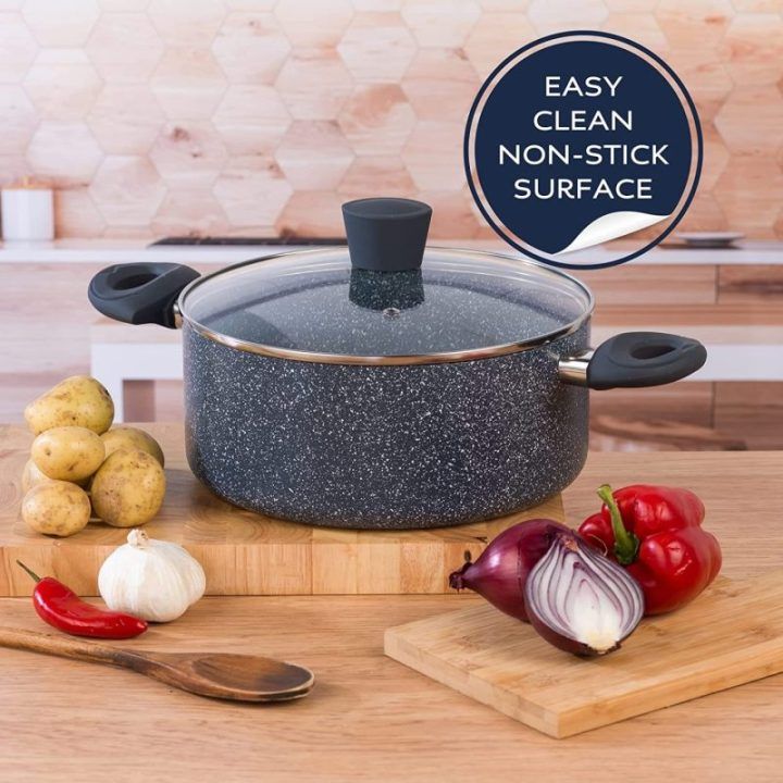 Puodas su nepridegančia danga Russell Hobbs Nightfall Stone, 24 cm, tamsiai mėlynas