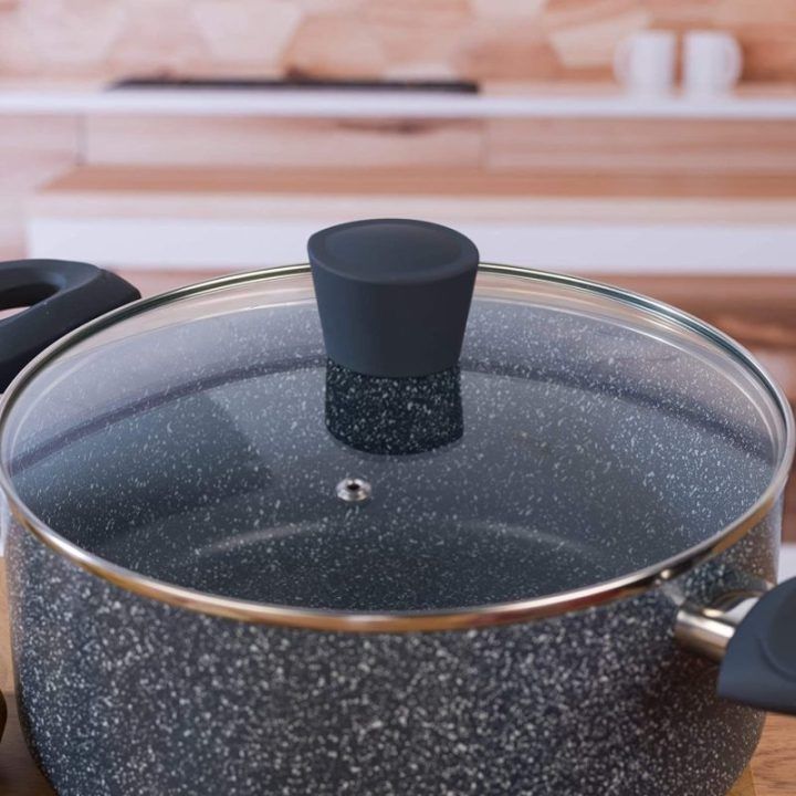 Puodas su nepridegančia danga Russell Hobbs Nightfall Stone, 24 cm, tamsiai mėlynas