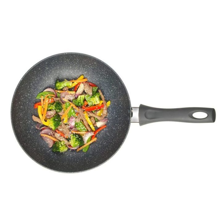 Keptuvė su dviejų sluoksnių nepridegančia danga Russell Hobbs Nightfall, 28 cm, mėlyno marmuro spalvos
