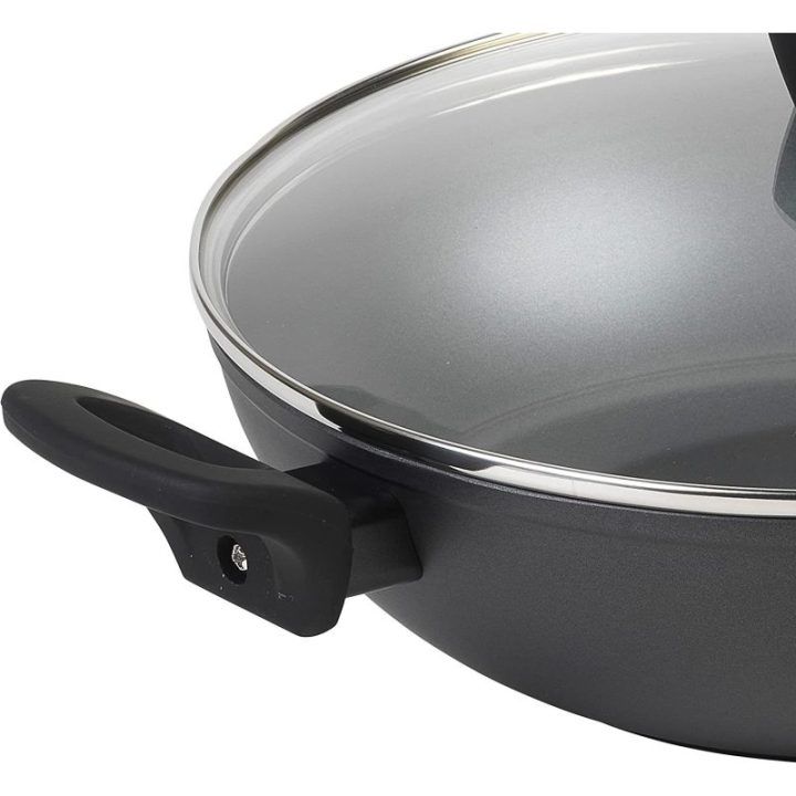 Wok keptuvė su nepridegančia danga Russell Hobbs, 28 cm, pilka