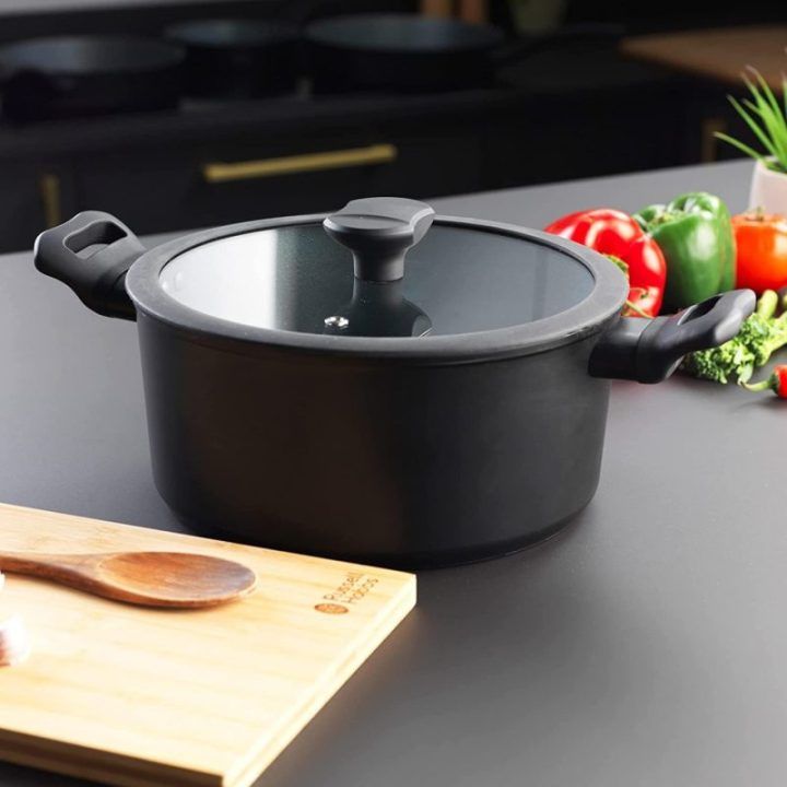 Aukštas nelipnus puodas Russell Hobbs Crystaltech, 24 cm