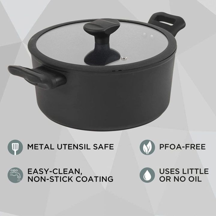 Aukštas nelipnus puodas Russell Hobbs Crystaltech, 24 cm