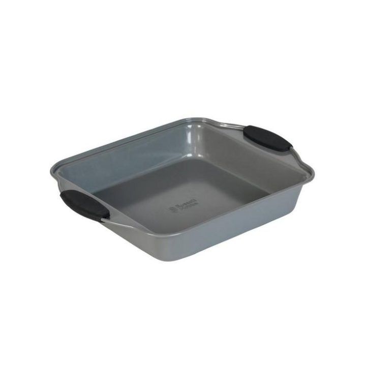 Kvadratinė kepimo forma su nepridegančia danga Russell Hobbs, 27 cm, pilka