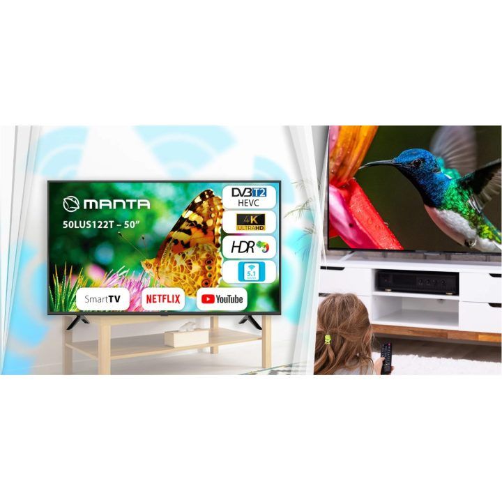Išmanusis UHD televizorius Manta 50LUS122T, 50 colių
