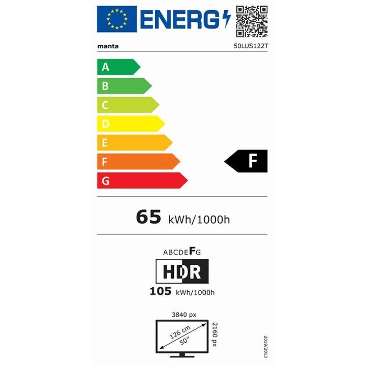 Išmanusis UHD televizorius Manta 50LUS122T, 50 colių