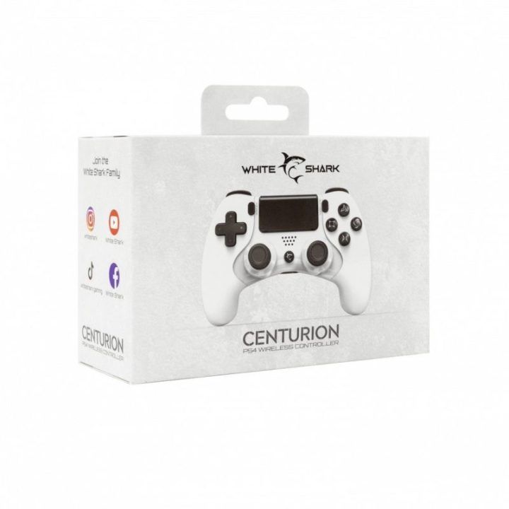 Žaidimų valdiklis PS4 ir PS3 White Shark Centurion, balta su juoda