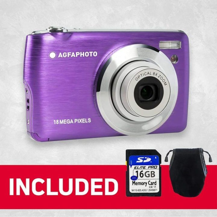 Fotoaparatas su 8× optiniu priartinimu AgfaPhoto DC8200, 18 MP, violetinis