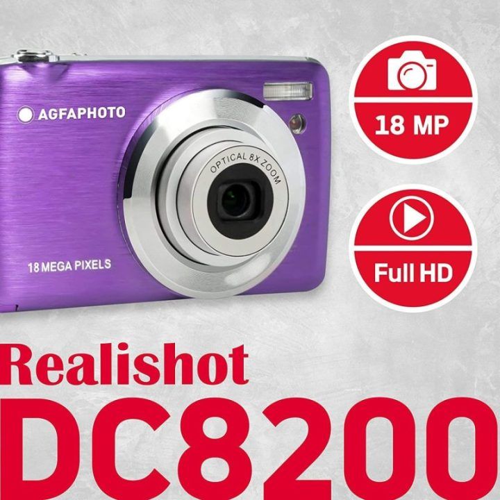 Fotoaparatas su 8× optiniu priartinimu AgfaPhoto DC8200, 18 MP, violetinis