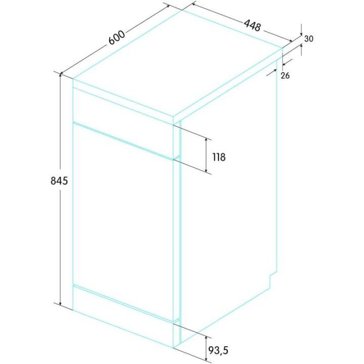 Atskirai pastatoma 45 cm indaplovė Edesa EDW-4610 X
