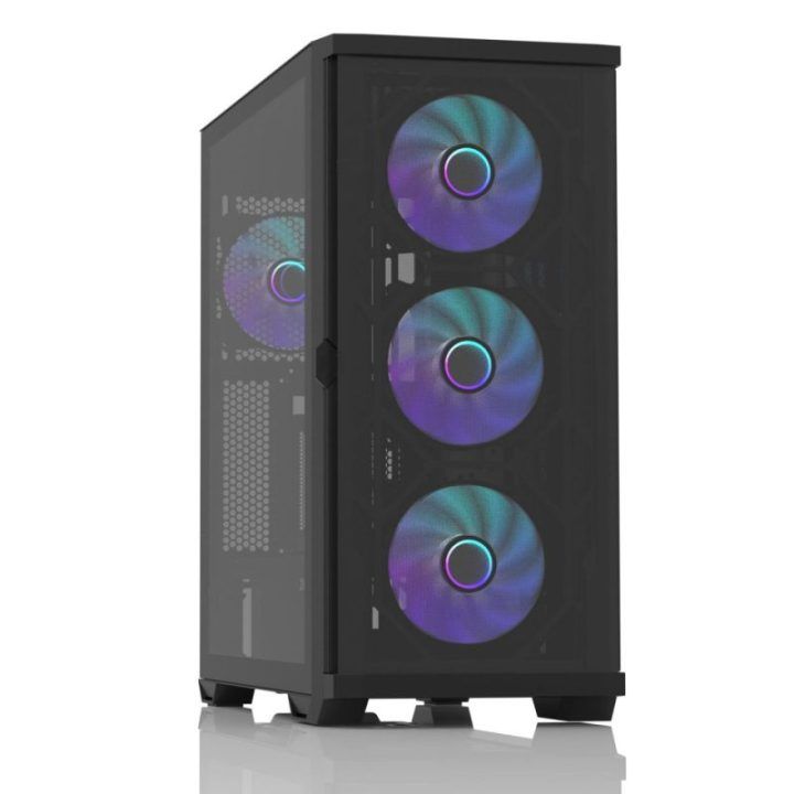 ATX kompiuterio korpusas su 4 ARGB ventiliatoriais Zalman Z10 DUO, juodas