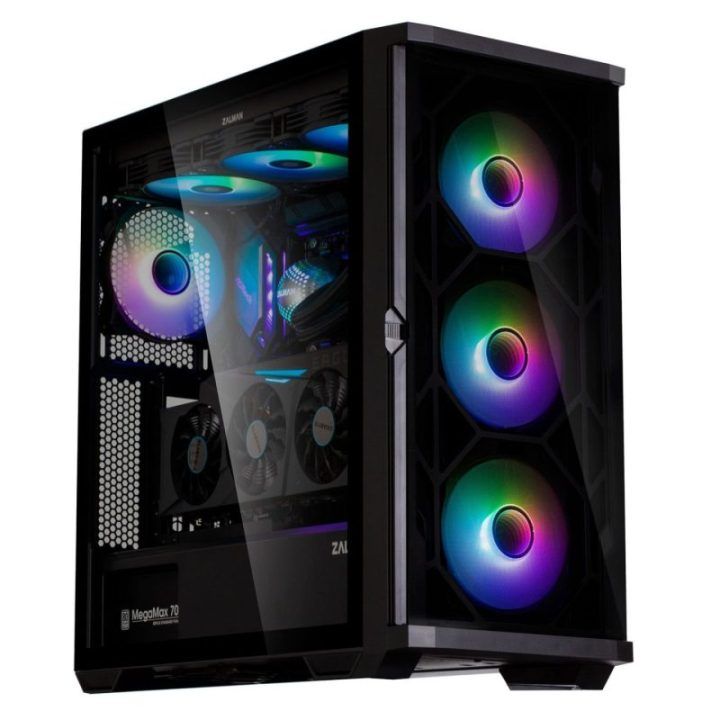 ATX kompiuterio korpusas su 4 ARGB ventiliatoriais Zalman Z10 DUO, juodas