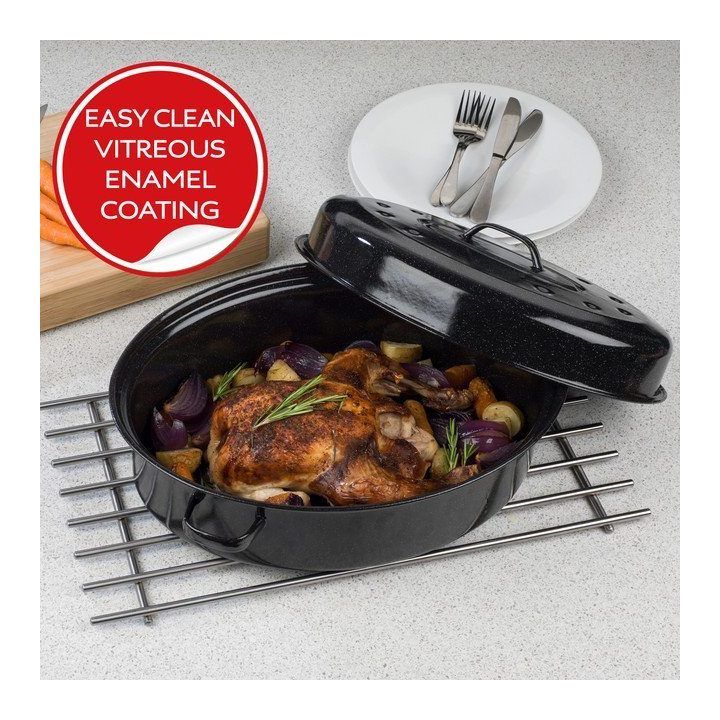 Kepimo indas su dangčiu Russell Hobbs, 38 cm, juodas