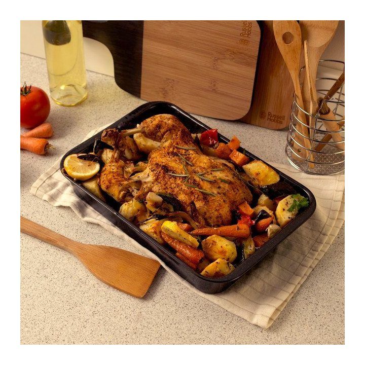 Stačiakampė kepimo skarda Russell Hobbs Romano, 36 cm, juoda