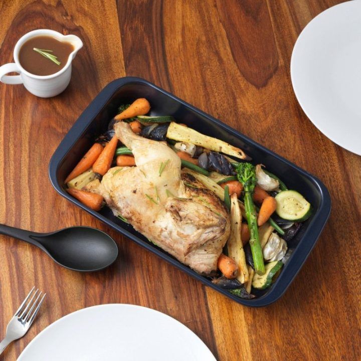 Kepimo indas su nepridegančia danga Russell Hobbs, 2,2 l, 34 cm, tamsiai mėlynas