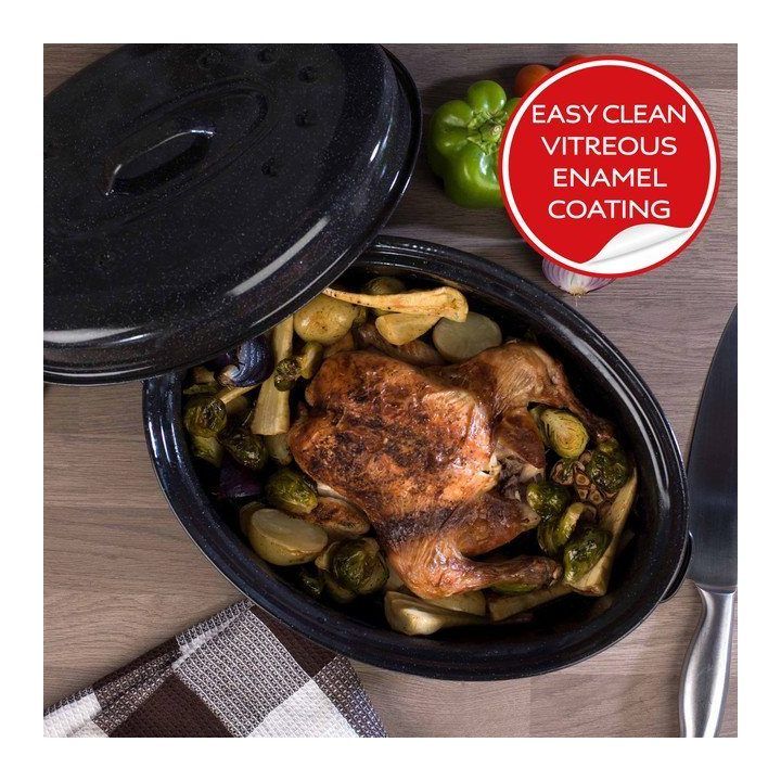 Kepimo indas su dangčiu Russell Hobbs Romano, 36 cm, juodas