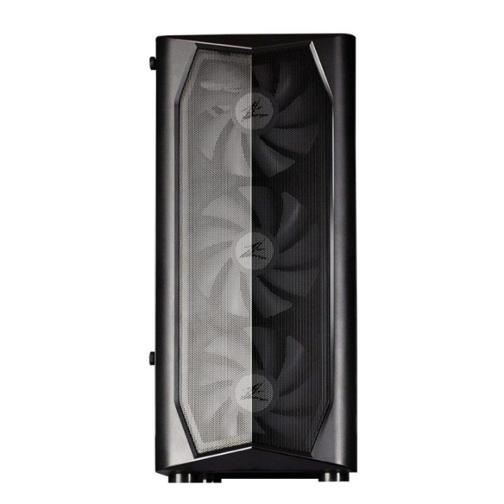 ATX formato vidutinio dydžio kompiuterio korpusas su 6 RGB ventiliatoriais Zalman N4 Rev.1, juodas