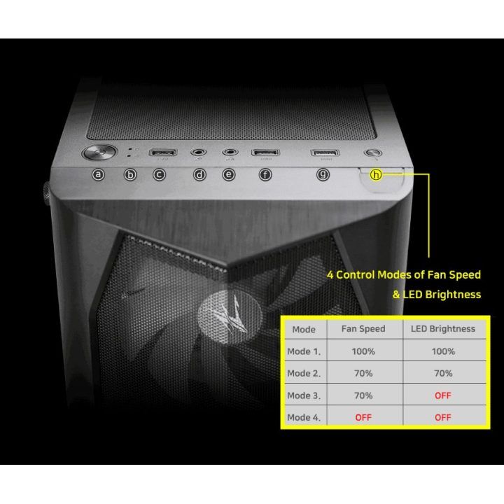 ATX formato vidutinio dydžio kompiuterio korpusas su 6 RGB ventiliatoriais Zalman N4 Rev.1, juodas