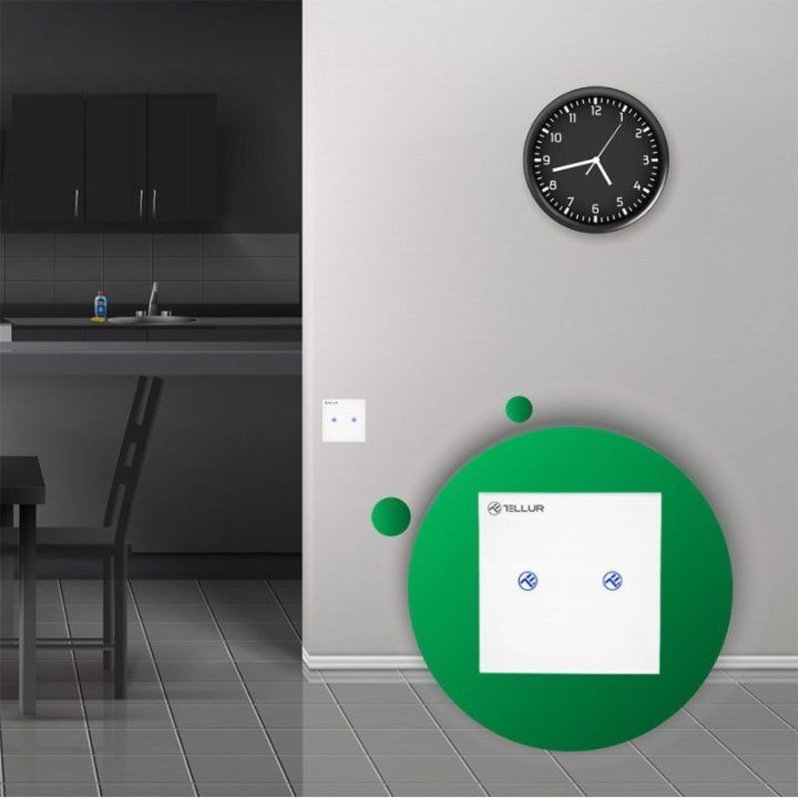 Dviejų kanalų išmanusis Wi-Fi jungiklis Tellur SS2N, 1800 W, 10 A