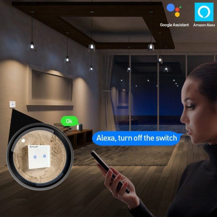 Dviejų kanalų išmanusis Wi-Fi jungiklis Tellur SS2N, 1800 W, 10 A