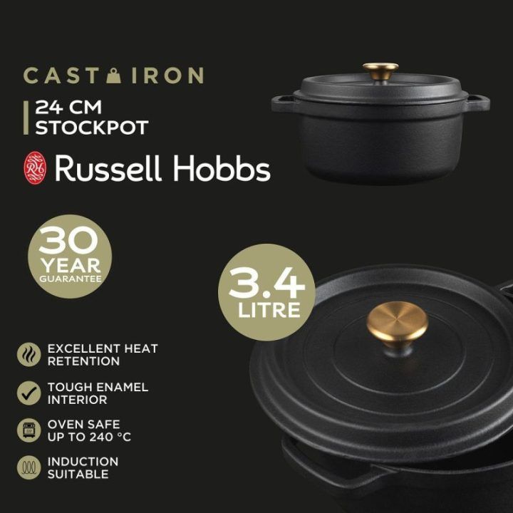Ketaus puodas Russell Hobbs RH02524BEU7, 24 cm, 3,4 l, juodas
