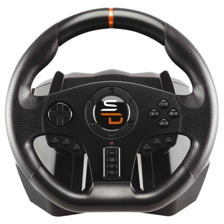 Laidinis žaidimų vairo komplektas su pedalais Subsonic Superdrive SV 710 Pro Sport, 28 cm