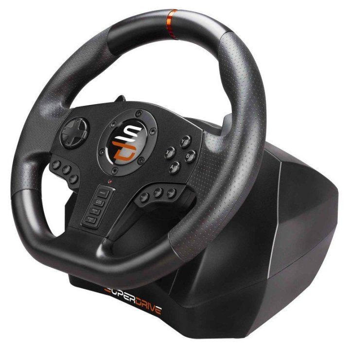 Laidinis žaidimų vairo komplektas su pedalais Subsonic Superdrive SV 710 Pro Sport, 28 cm