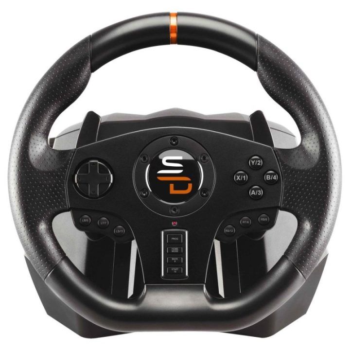 Laidinis žaidimų vairo komplektas su pedalais Subsonic Superdrive SV 710 Pro Sport, 28 cm