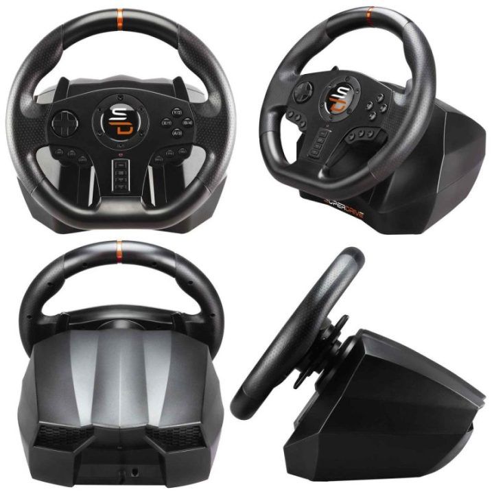 Laidinis žaidimų vairo komplektas su pedalais Subsonic Superdrive SV 710 Pro Sport, 28 cm