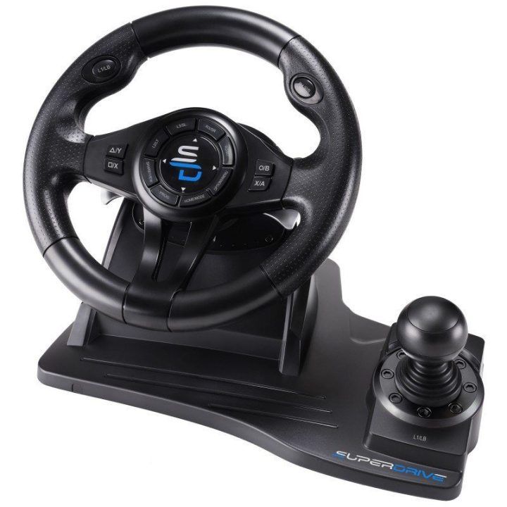 Žaidimų vairas su pavarų perjungimo svirtimi Subsonic Superdrive GS 550, 25 cm