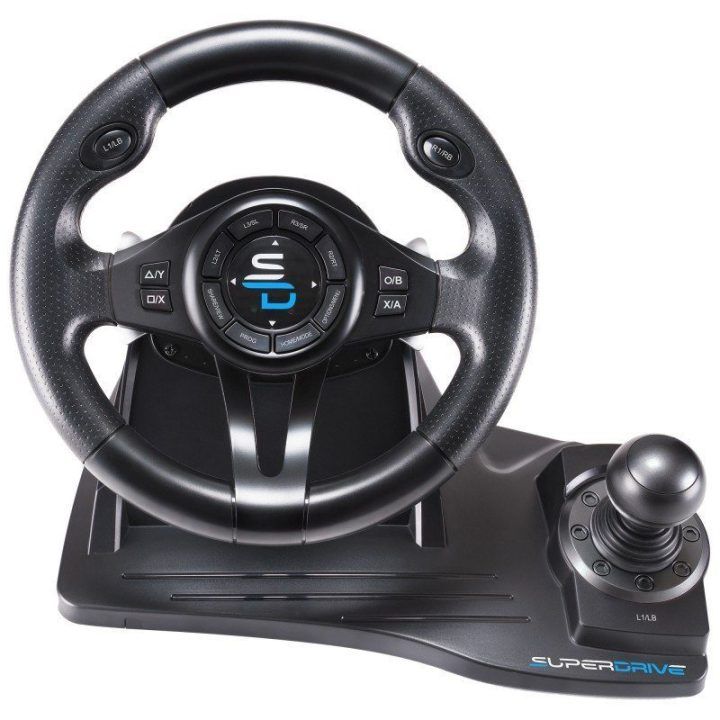 Žaidimų vairas su pavarų perjungimo svirtimi Subsonic Superdrive GS 550, 25 cm