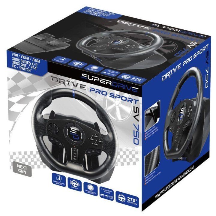 Žaidimų vairas su pedalais ir mentelėmis Subsonic Superdrive SV 850 Pro Sport, 28 cm