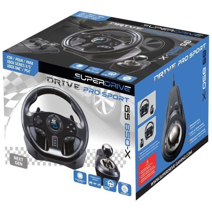 Lenktynių žaidimų vairo komplektas Subsonic Superdrive GS 850X Pro Sport, 28 cm