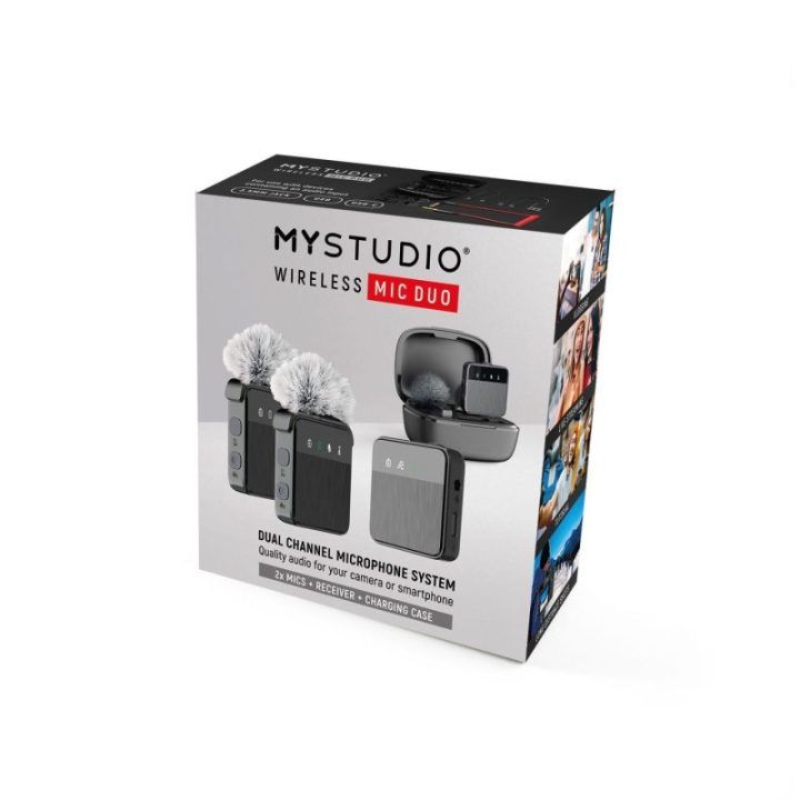 Belaidė dviejų kanalų mikrofonų sistema Easypix MyStudio Wireless Mic Duo