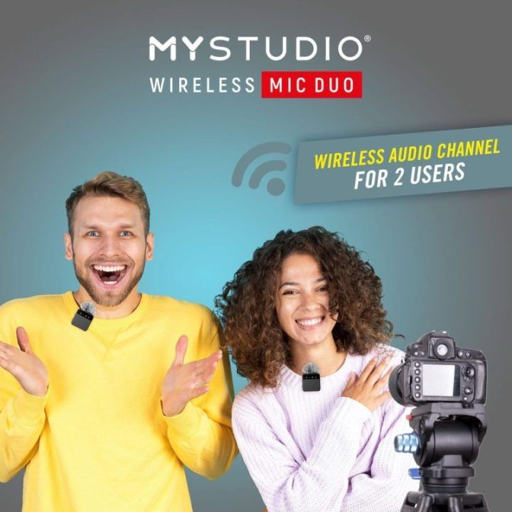 Belaidė dviejų kanalų mikrofonų sistema Easypix MyStudio Wireless Mic Duo
