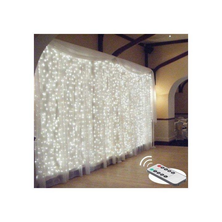 Užuolaidinė girlianda su 300 šviesos diodų LED HEMER, 3 × 3 m, šviesiai balta