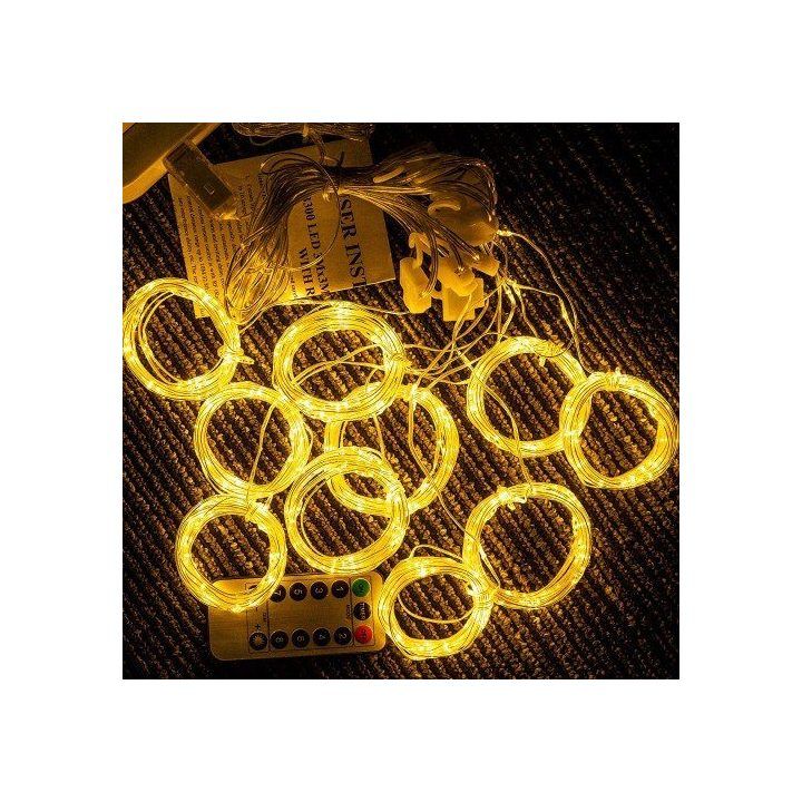 Užuolaidinė girlianda su 300 šviesos diodų LED, 3 × 3 m, šiltai balta