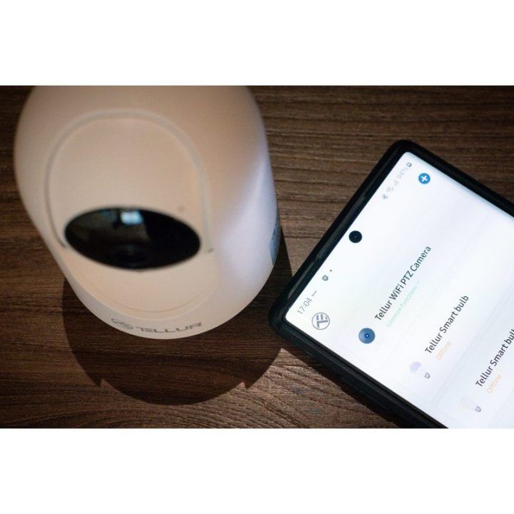 Patalpų Wi-Fi kamera su automatiniu sekimu Tellur, 3 MP, balta