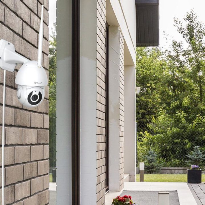Lauko Wi-Fi stebėjimo kamera su automatiniu sekimu Tellur, 3 MP, balta