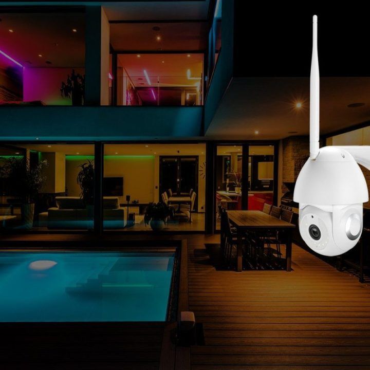 Lauko Wi-Fi stebėjimo kamera su automatiniu sekimu Tellur, 3 MP, balta