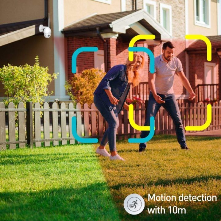 Lauko Wi-Fi stebėjimo kamera su automatiniu sekimu Tellur, 3 MP, balta