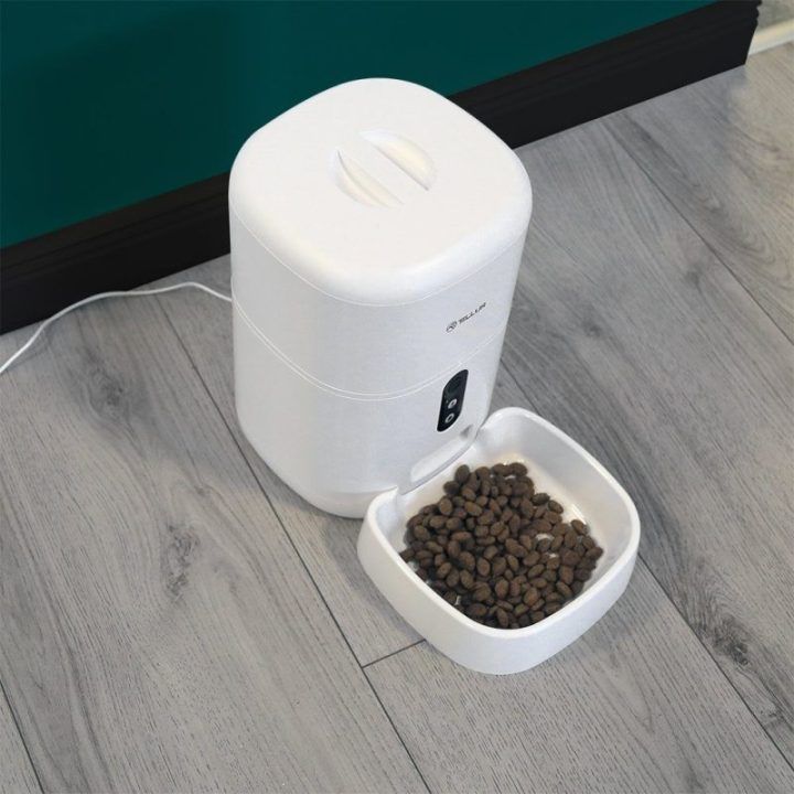 Išmanioji automatinė gyvūnų šėrykla su Ultra HD kamera Tellur, 4 l, balta