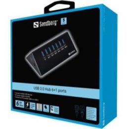 USB 3.0 šakotuvas su 6 duomenų ir 1 įkrovimo prievadu Sandberg