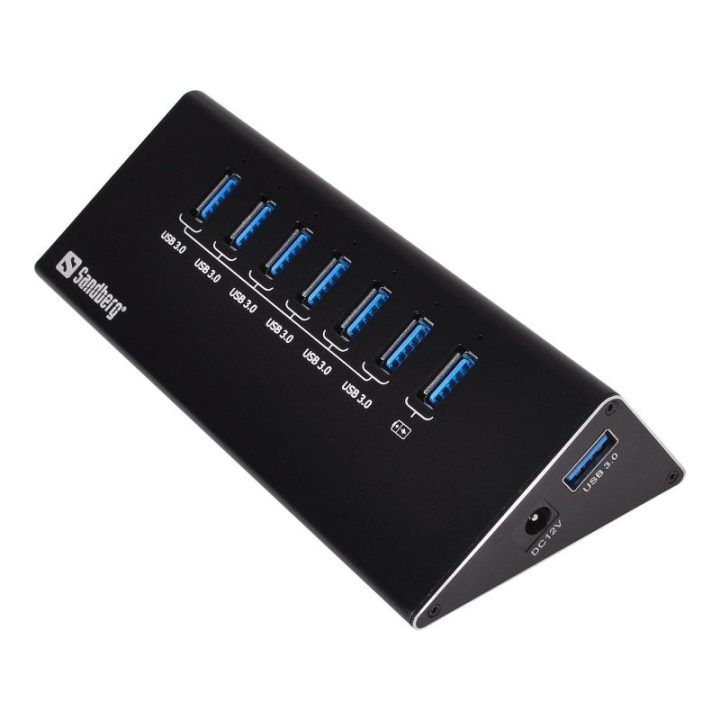 USB 3.0 šakotuvas su 6 duomenų ir 1 įkrovimo prievadu Sandberg
