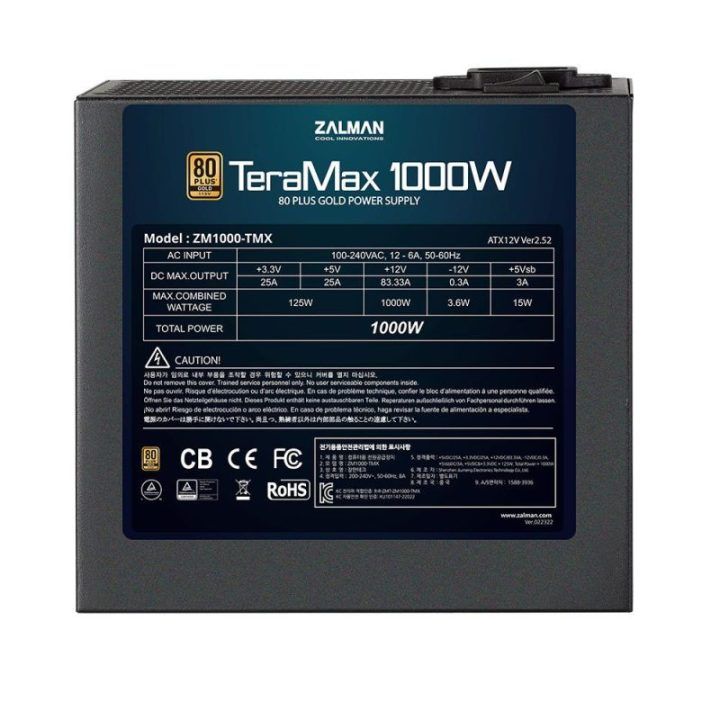 Maitinimo blokas su 80 Plus Gold Zalman ZM1200-TMX, 1200 W