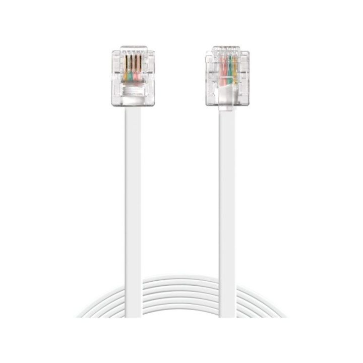 Telefono kabelis RJ11–RJ11, 6P4C Sandberg, 1,8 m, baltas