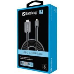 USB-C–HDMI kabelis Sandberg, 4K esant 60 Hz, 2 m
