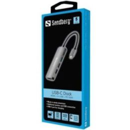 USB-C šakotuvas su HDMI ir 3 USB jungtimis Sandberg, 100 W