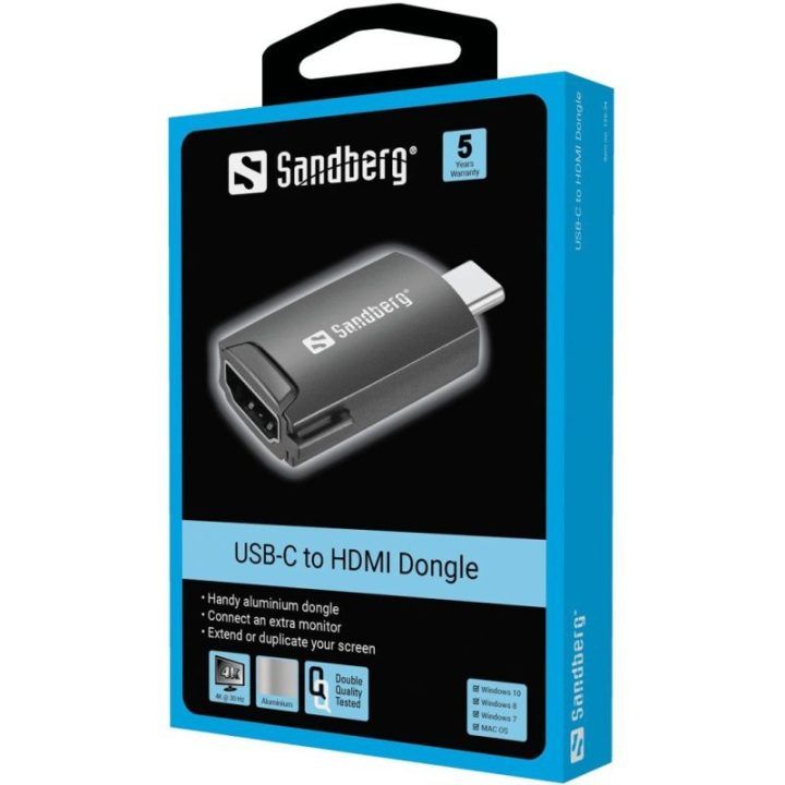 USB-C–HDMI adapteris Sandberg, 4K/30 Hz